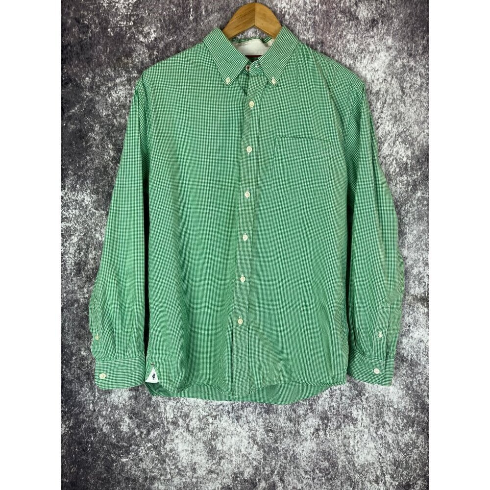 Stafford Prep Green checked Dress Shirt Mens Medium